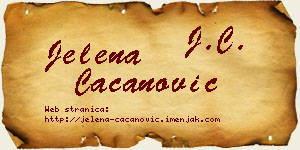 Jelena Cacanović vizit kartica